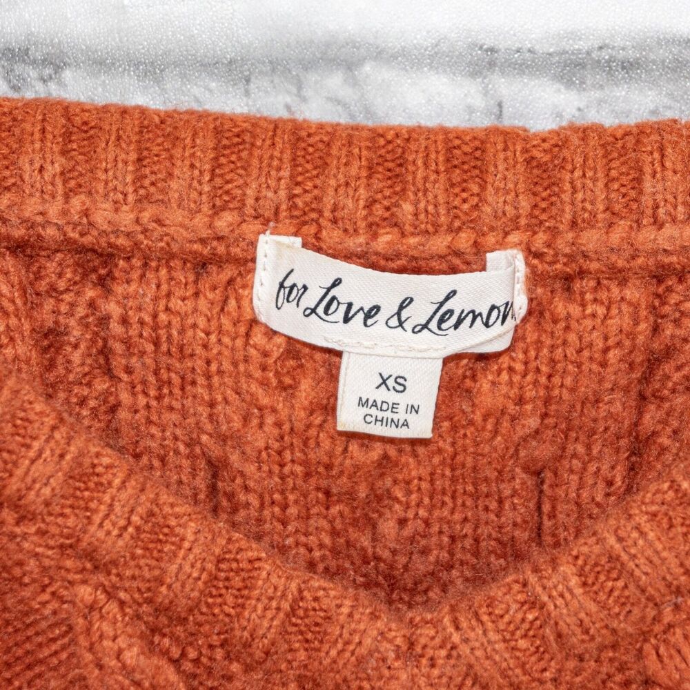 For Love and Lemons size XS Florentina knit Crop sweater tank in brown/orange - Picture 3 of 9